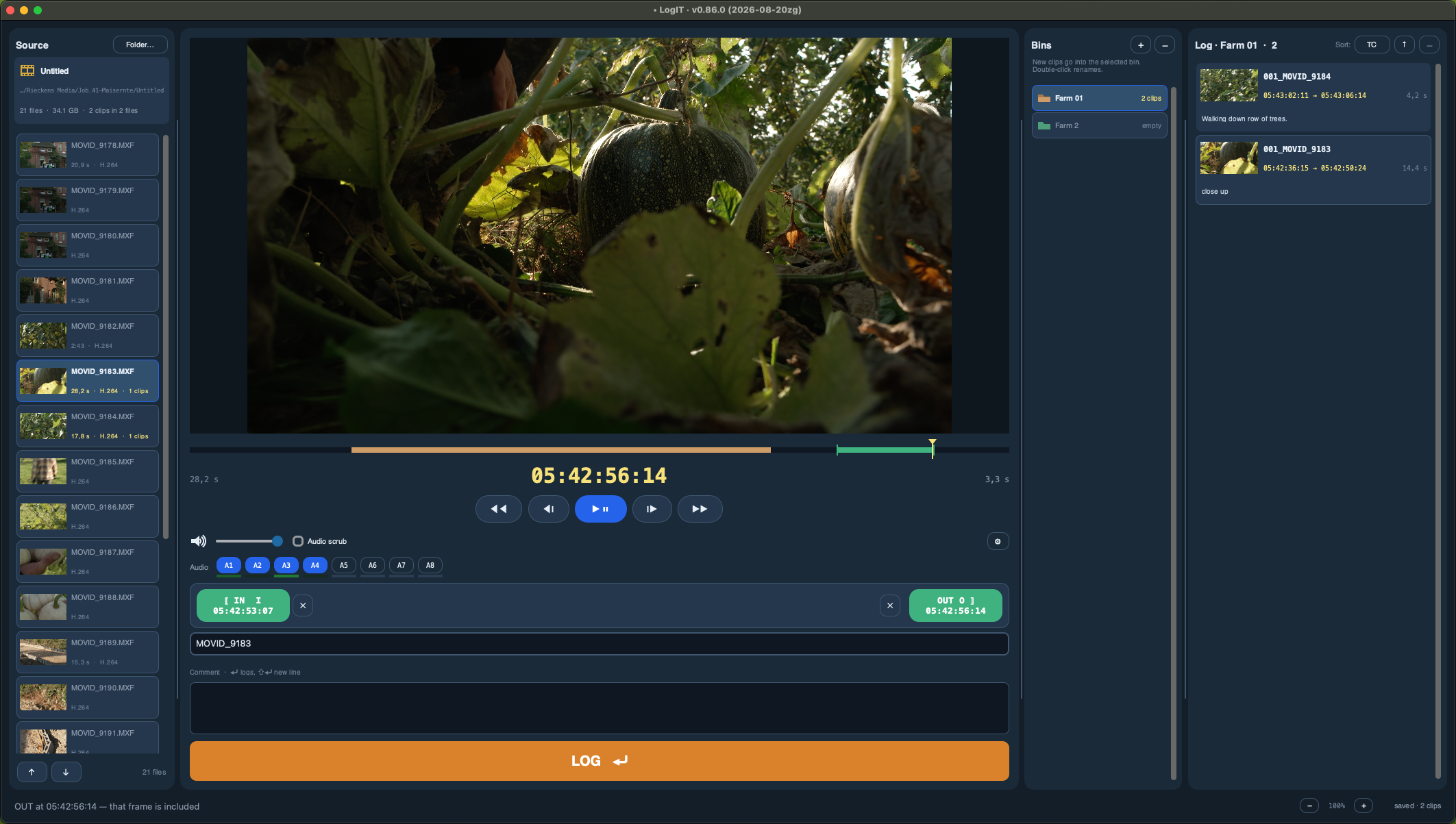 LogIT with files, monitor and log side by side